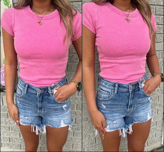 Pink Washed Baby Tee