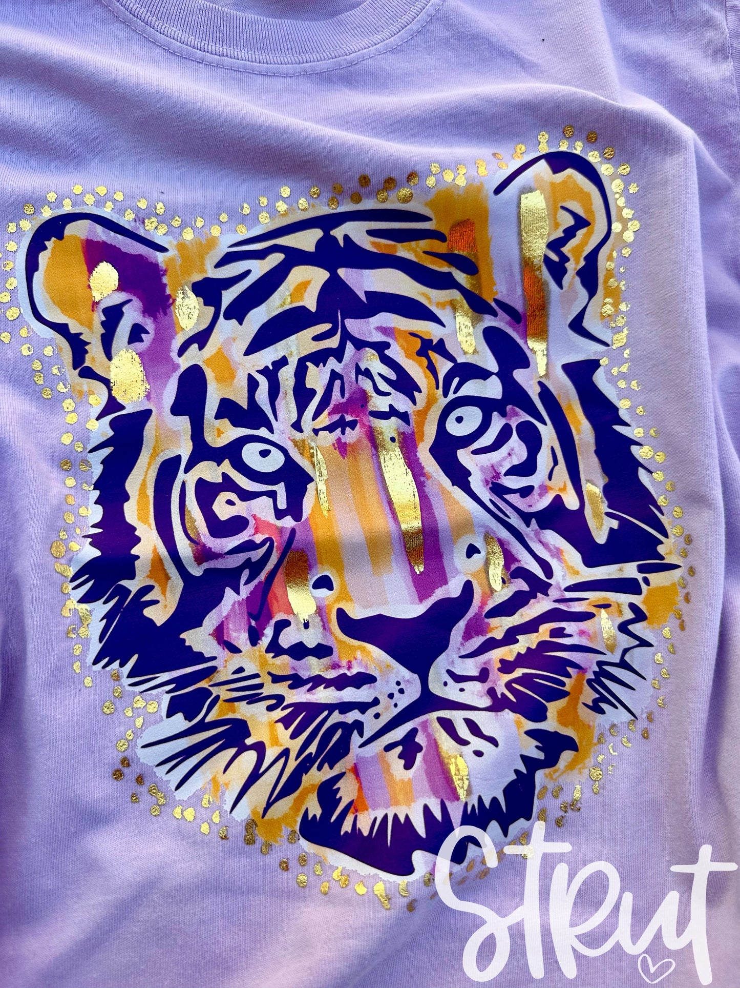 Tiger Head With Real Handpainted Foil