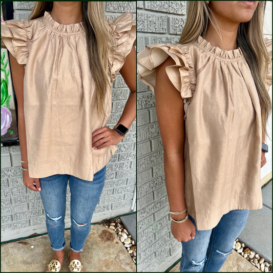 Glossy Taupe Top