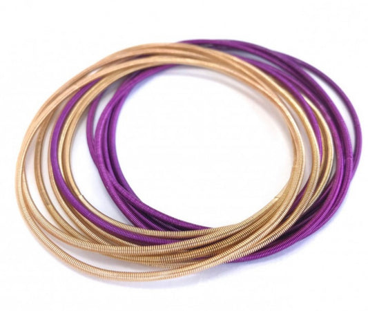 Purple & Gold Guitar String Bracelet