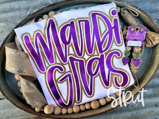BTQC Page - Handdrawn Double Layered Mardi Gras Tee