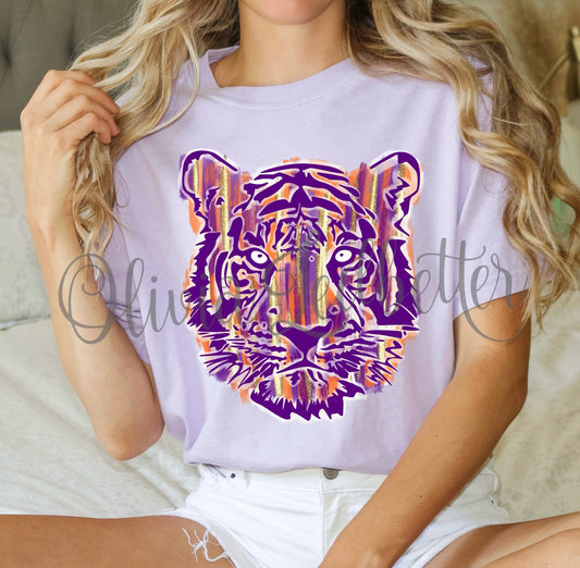 BST  Brush Stroke Tiger Head - Clemson