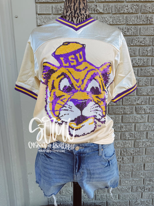 LSU Vintage Geaux Mike (Licensed) | Sequin Design Jersey