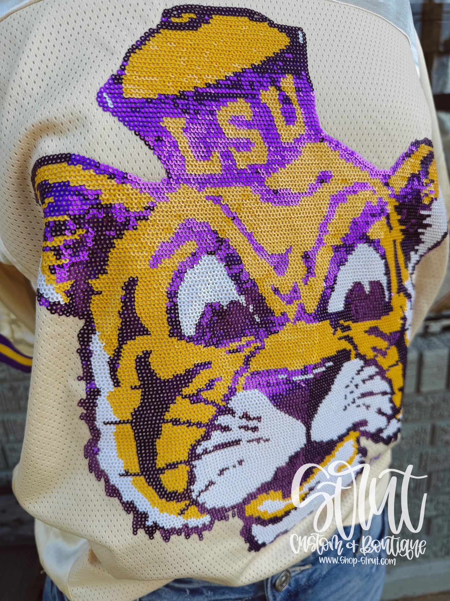LSU Vintage Geaux Mike (Licensed) | Sequin Design Jersey
