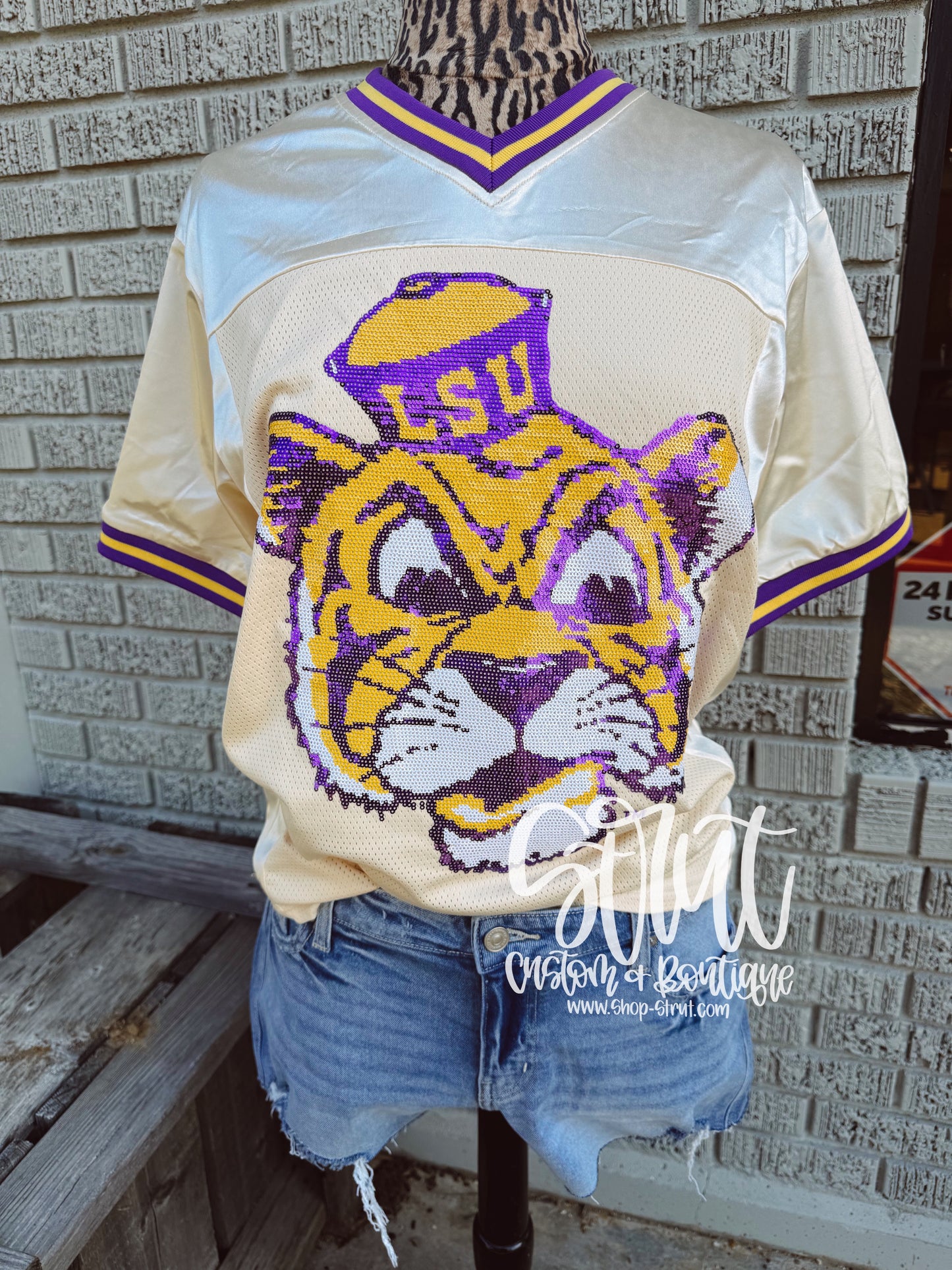 LSU Vintage Geaux Mike (Licensed) | Sequin Design Jersey