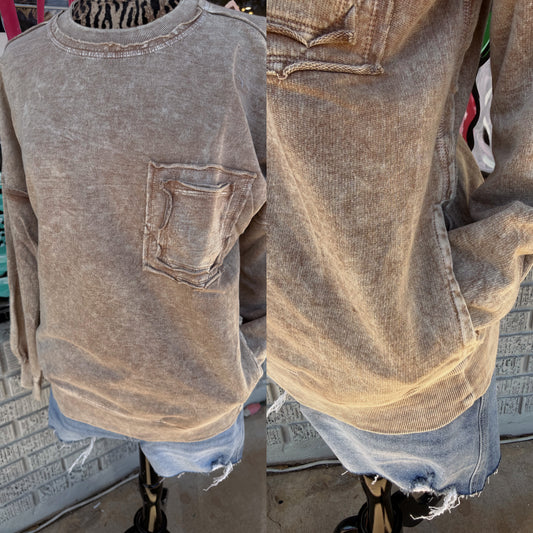 French Terry Taupe Top