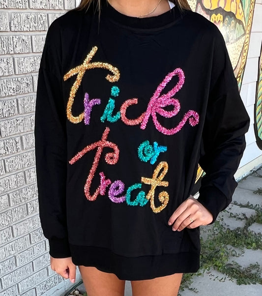 Tinsel Trick Or Treat Sweater