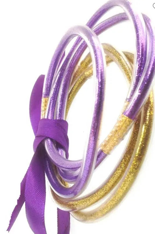 Purple & Gold Jelly Bracelets