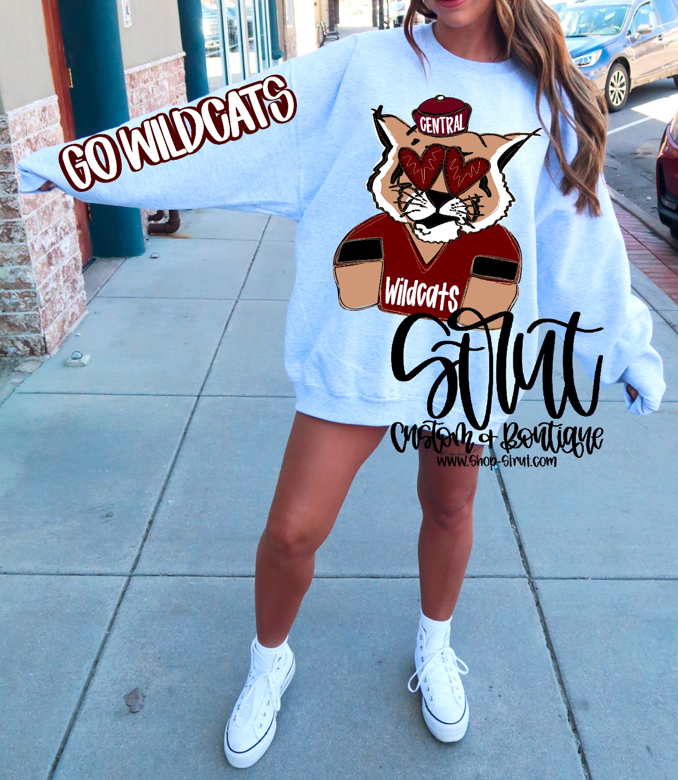 Central Intermediate - Front & sleeve Preppy Mascot Longsleeve or Sweatshirt