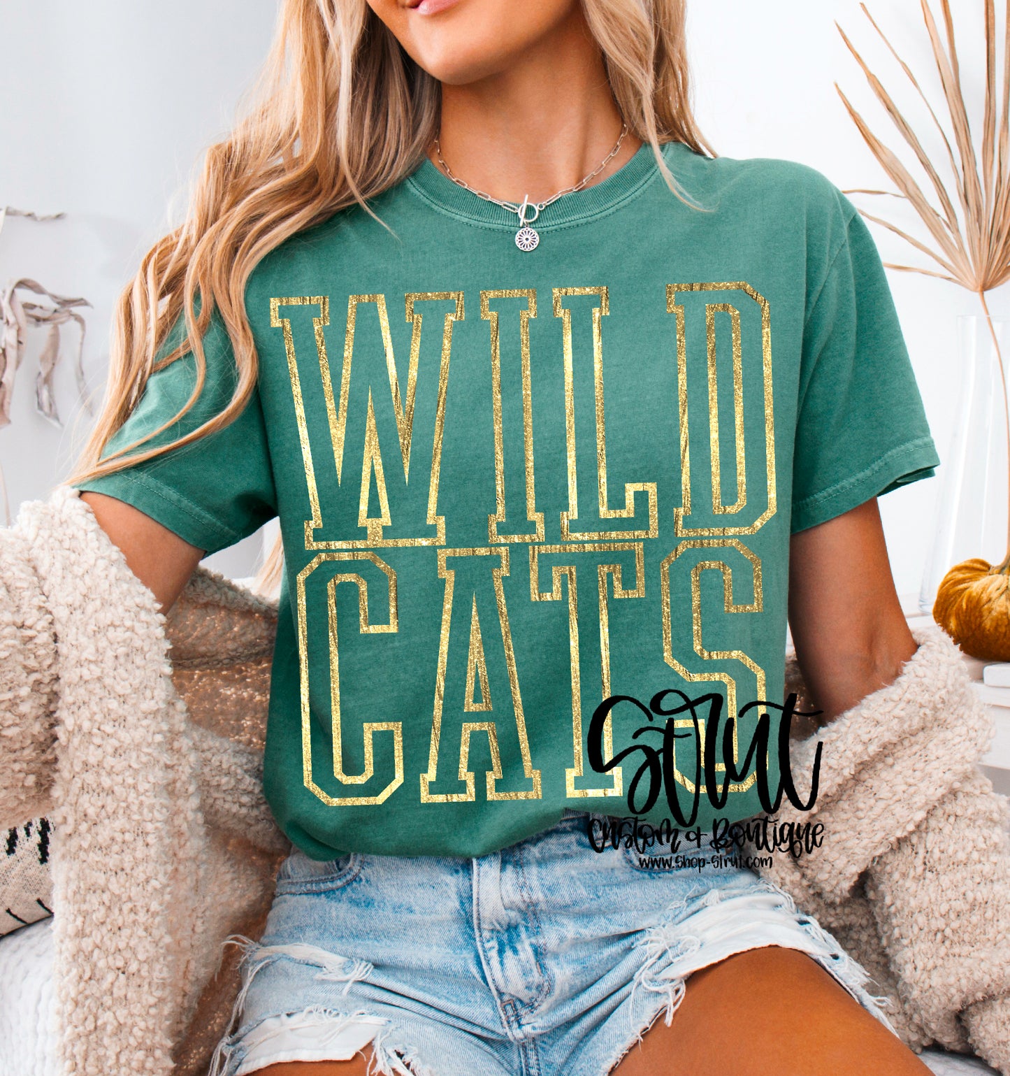 Wildcats Tall Mascot Tee - Green Tee