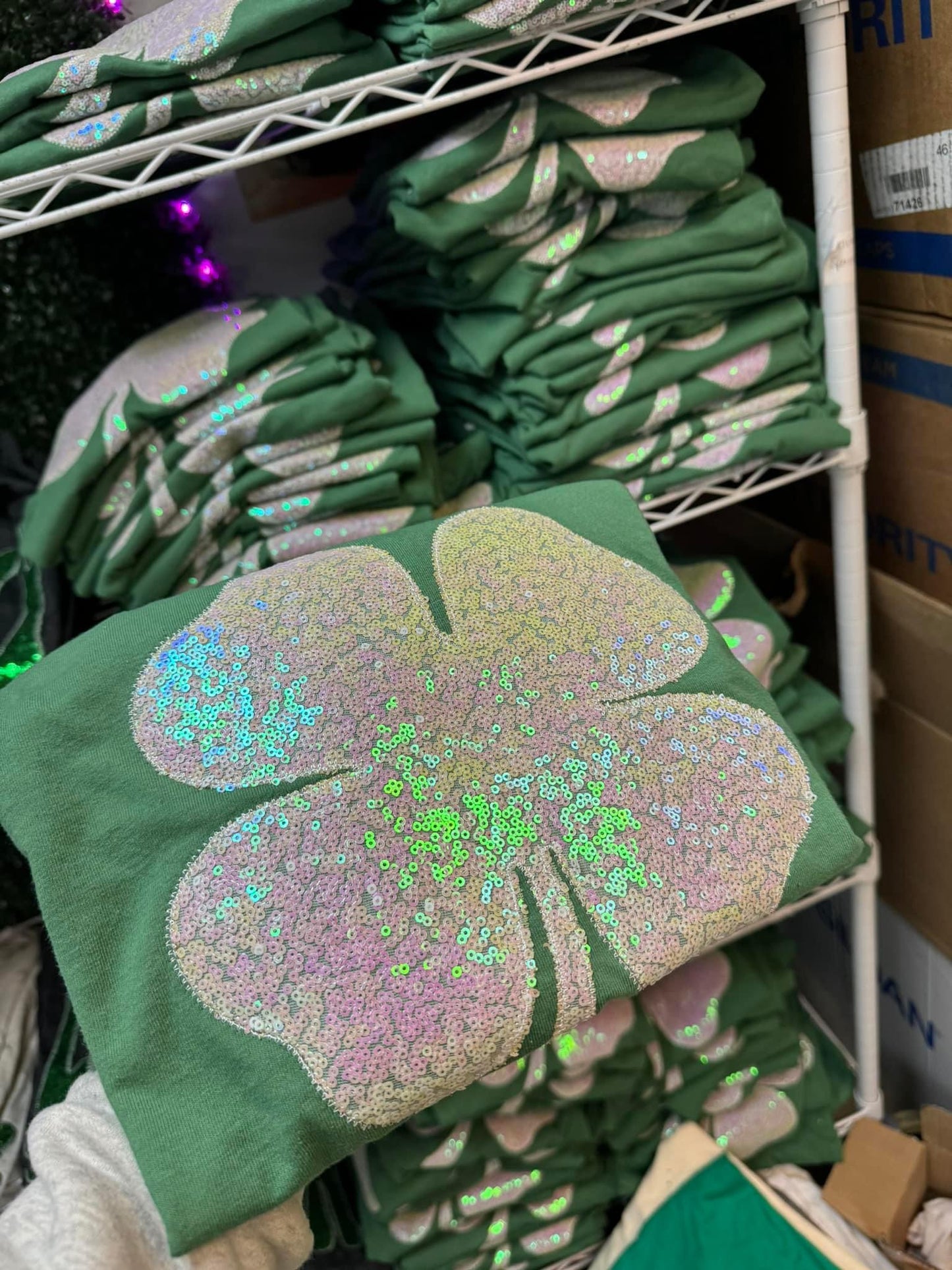 Clover Sequin Embroidered Tee