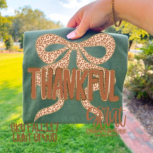 Thankful Leopard Bow Tee