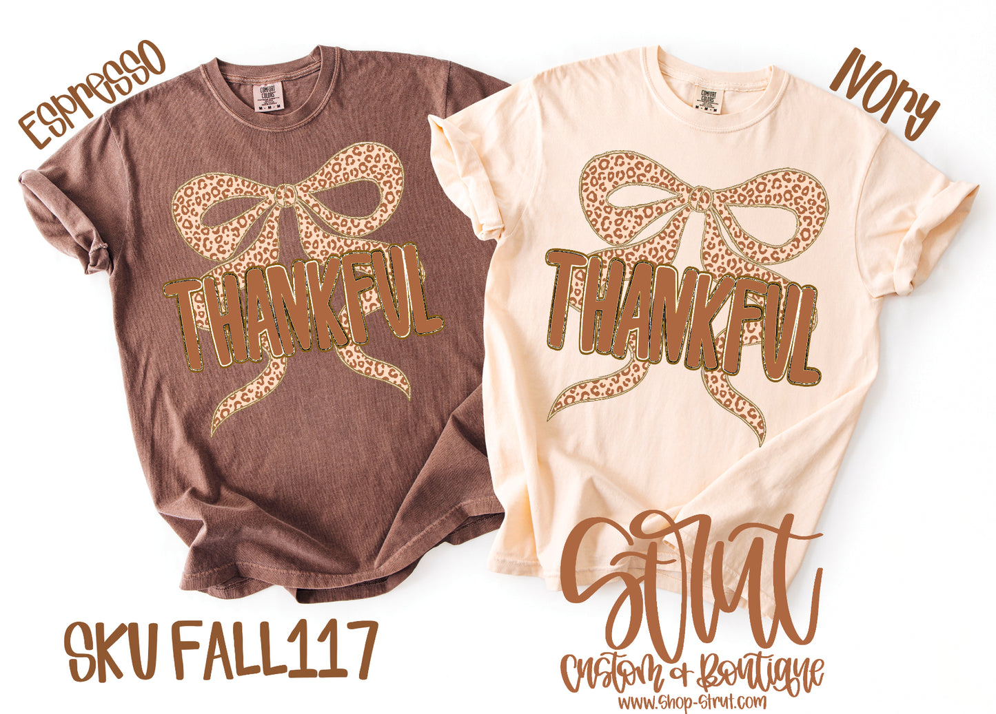 Thankful Leopard Bow Tee