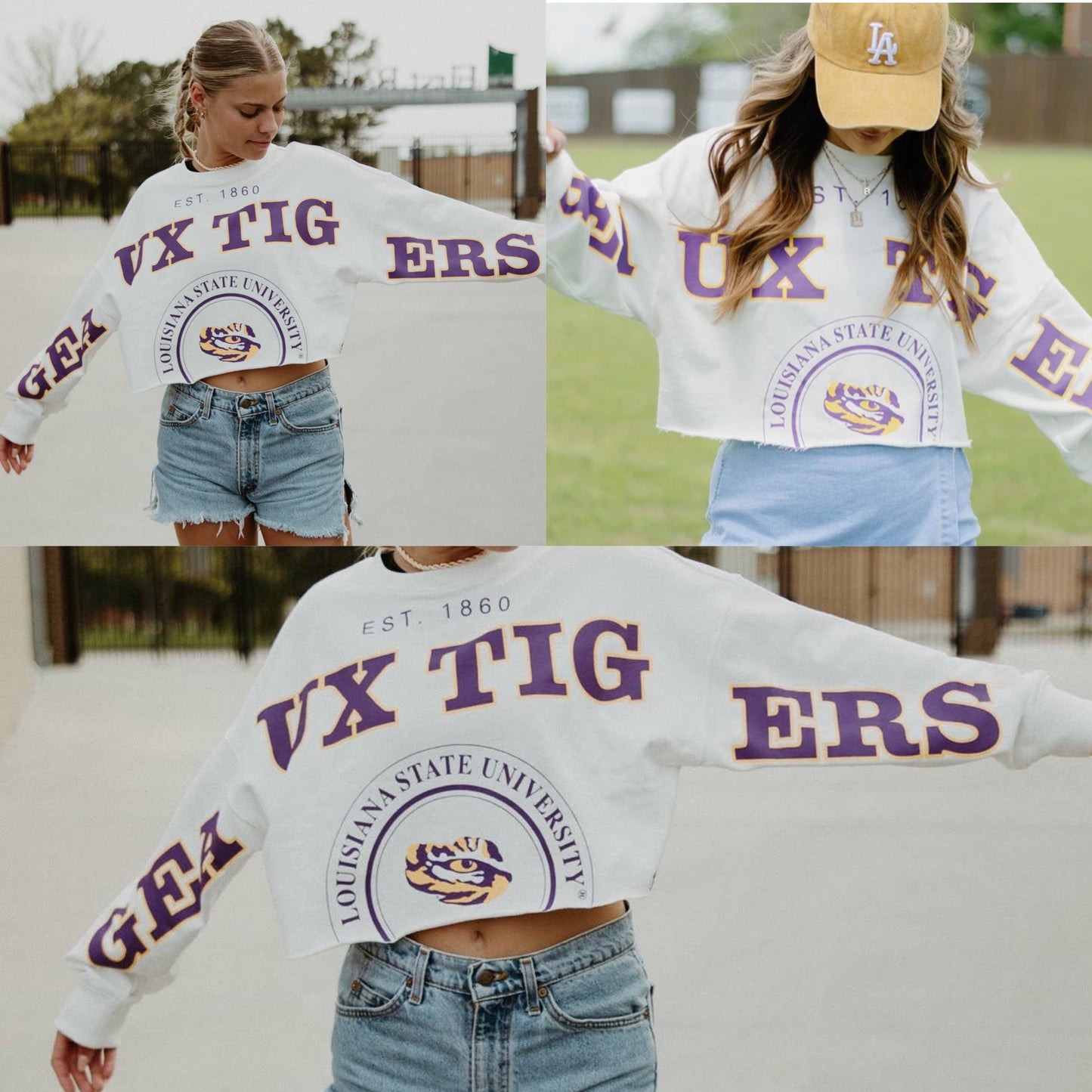 LSU Phipps Split Sleeve - Cropped Longsleeve