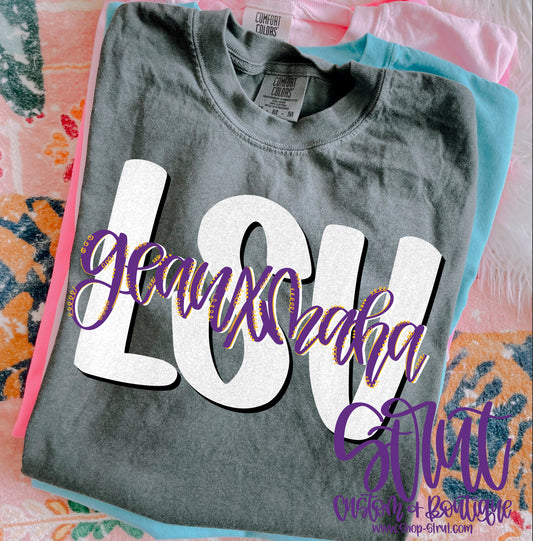 LSU Geauxmaha Cursive Tee