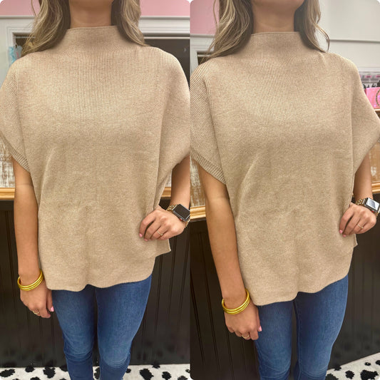 Sleeveless Mock Neck Sweater Top