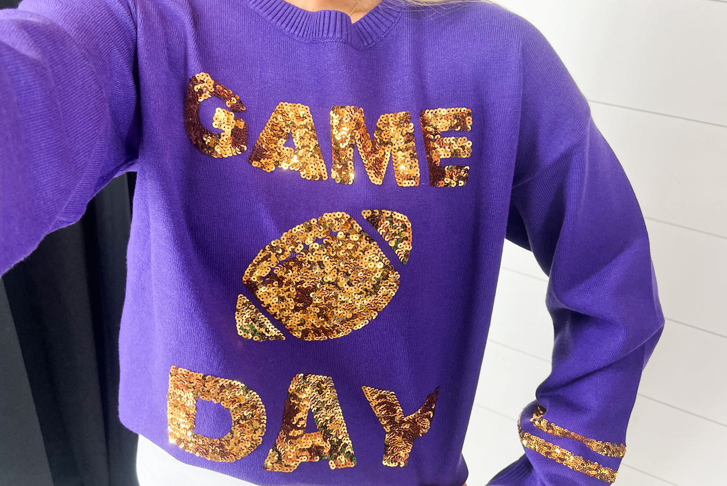 Sequin Game Day Sweater