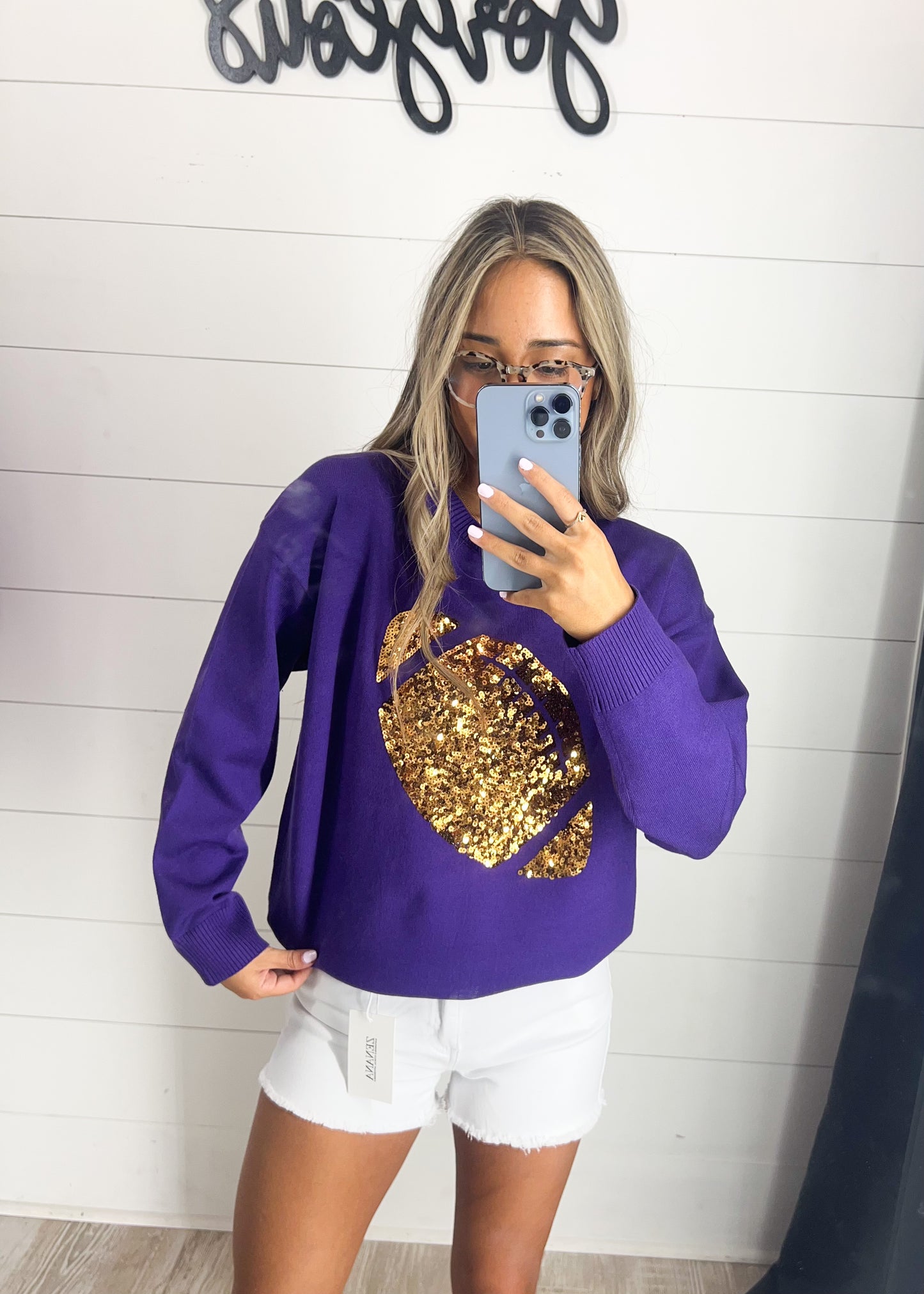 Sequin Football sweater