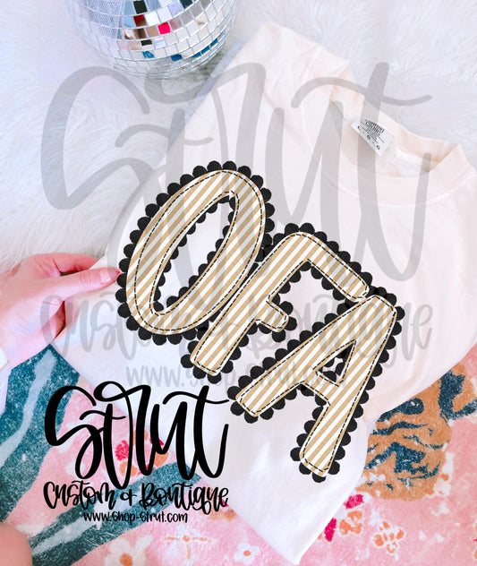 Pinstripe Faux Embroidery OFA - Multiple Styles & Colors
