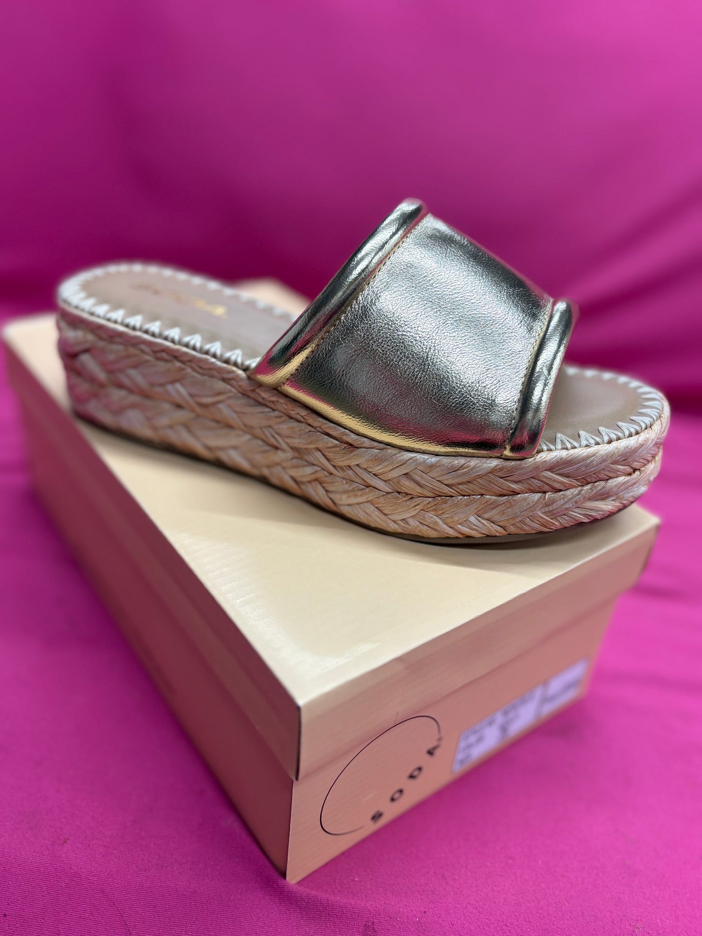MONTE CHUNKY PLATFORM RAFFIA HEEL SLIP ON WEDGE