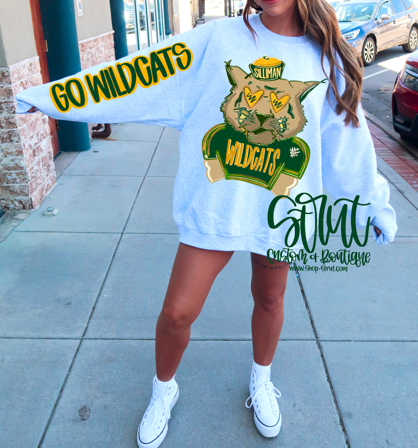 Silliman Front & sleeve Preppy Mascot Longsleeve or Sweatshirt