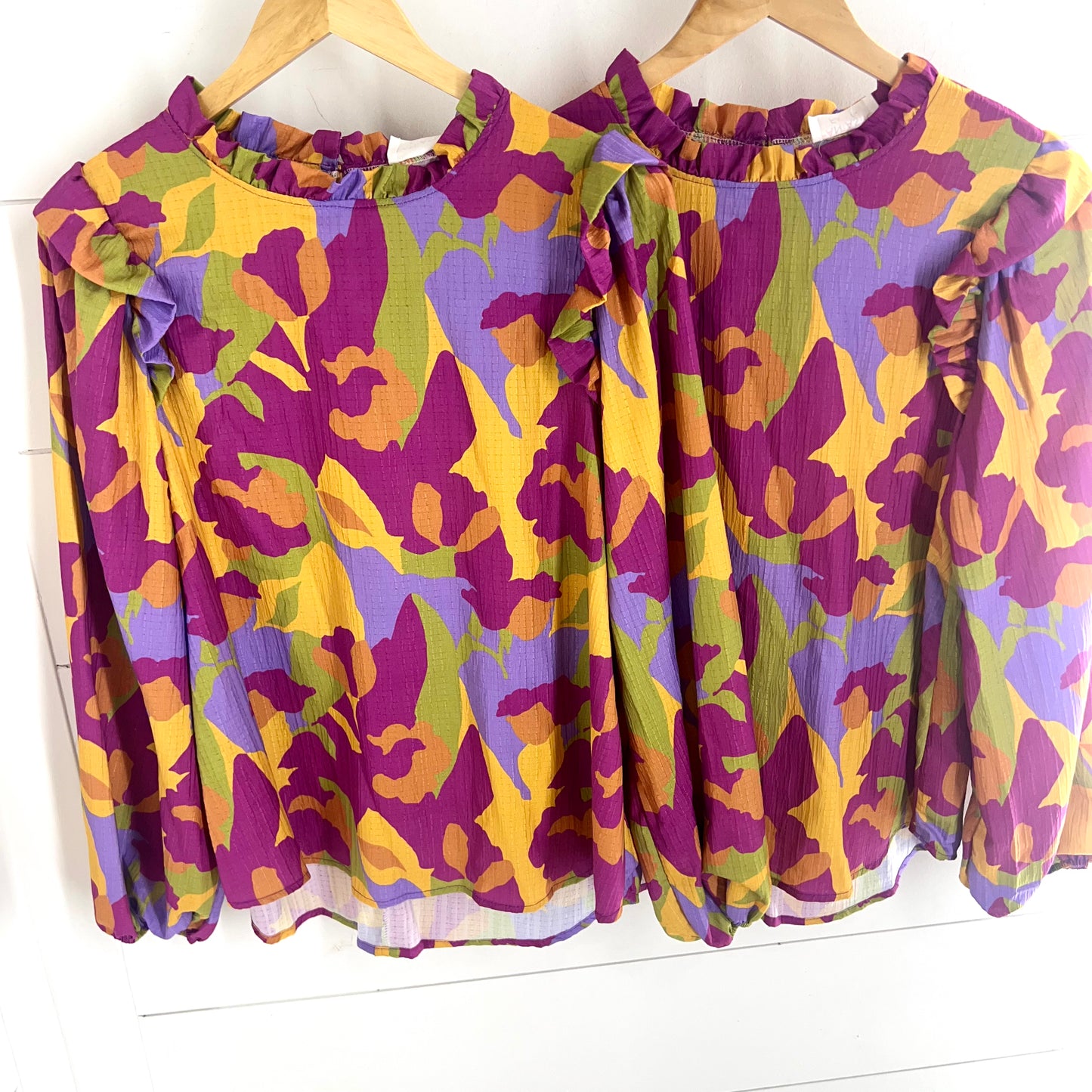 Abstract Floral High Neck Top