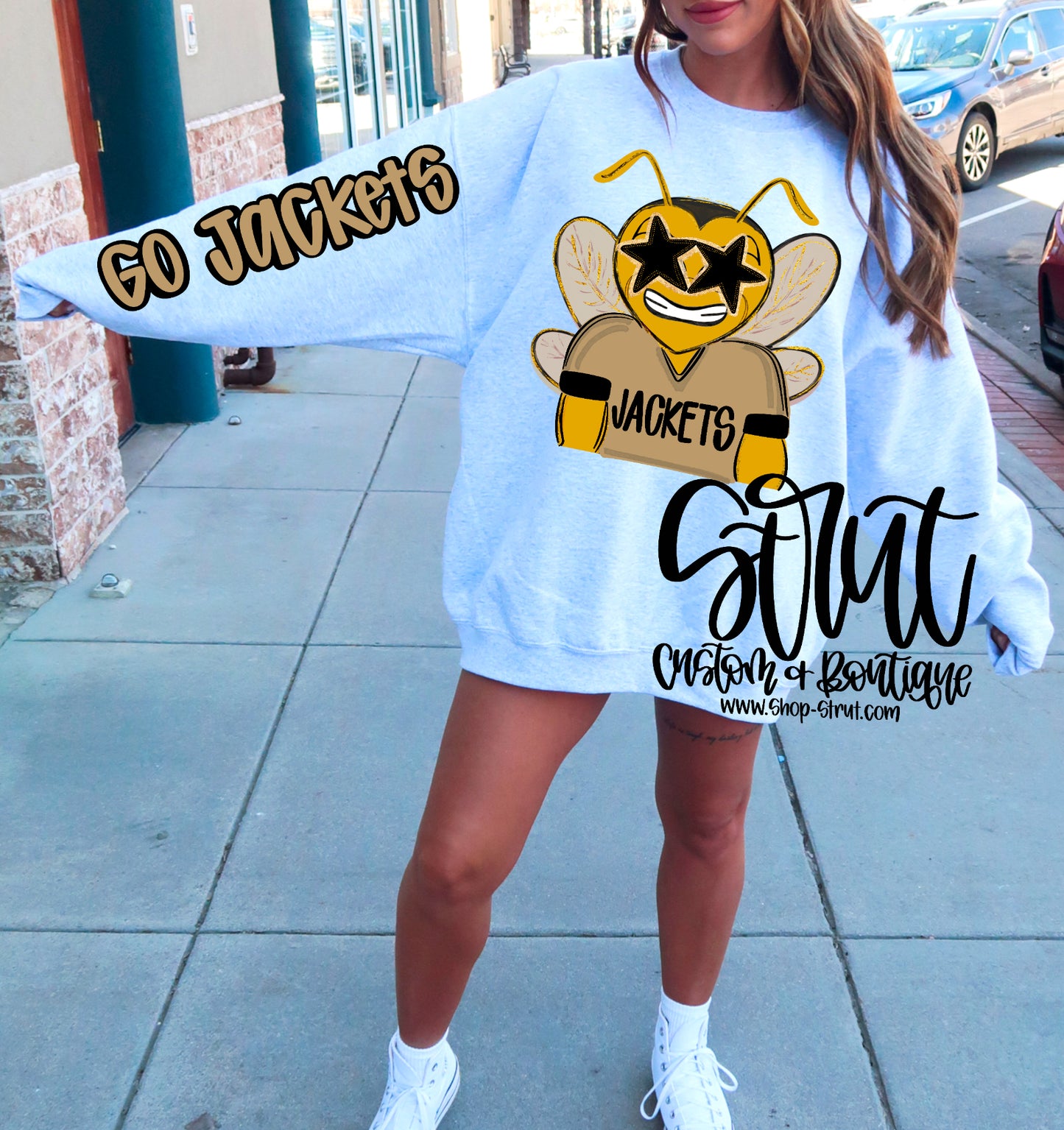 OFA Jackets - Jacket Jersey - Front & Sleeve Preppy Mascot Longsleeve or Sweatshirt