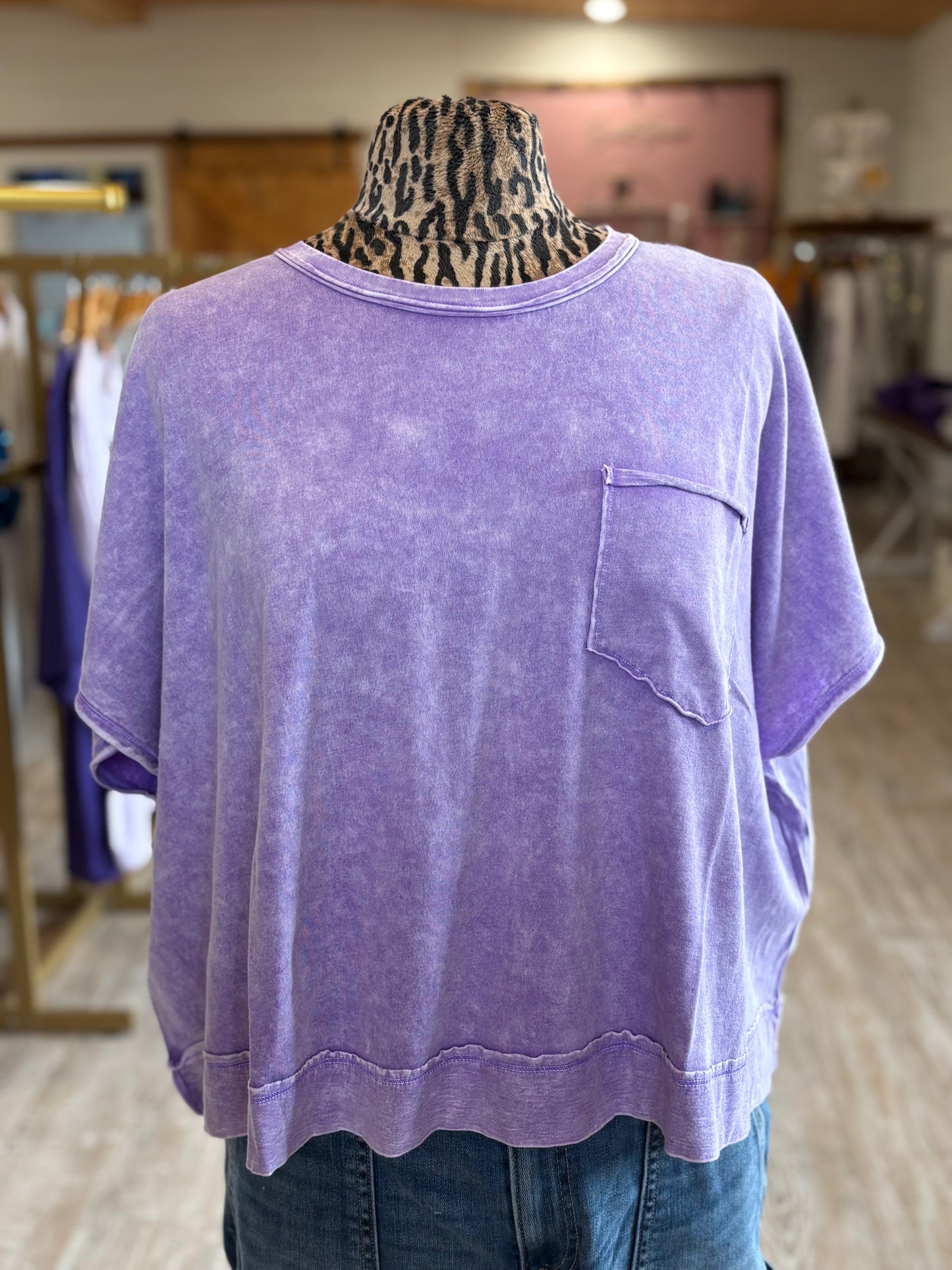 Violet Halo Washed Oversized Top