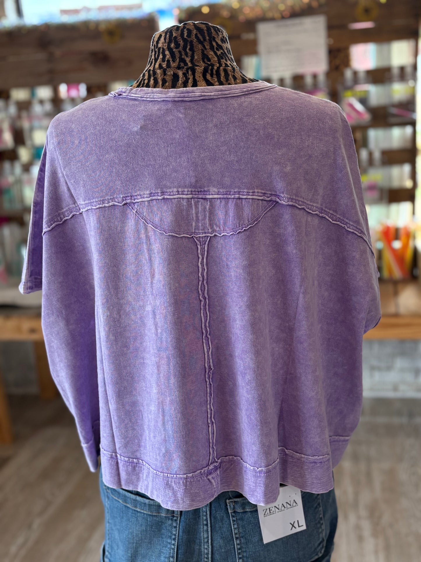 Violet Halo Washed Oversized Top