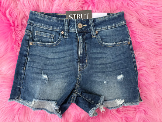 Raw Frayed Hem Cutoff Side Slit Denim Shorts