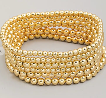 Gold Dipped Ball Bead Bracelet Set
