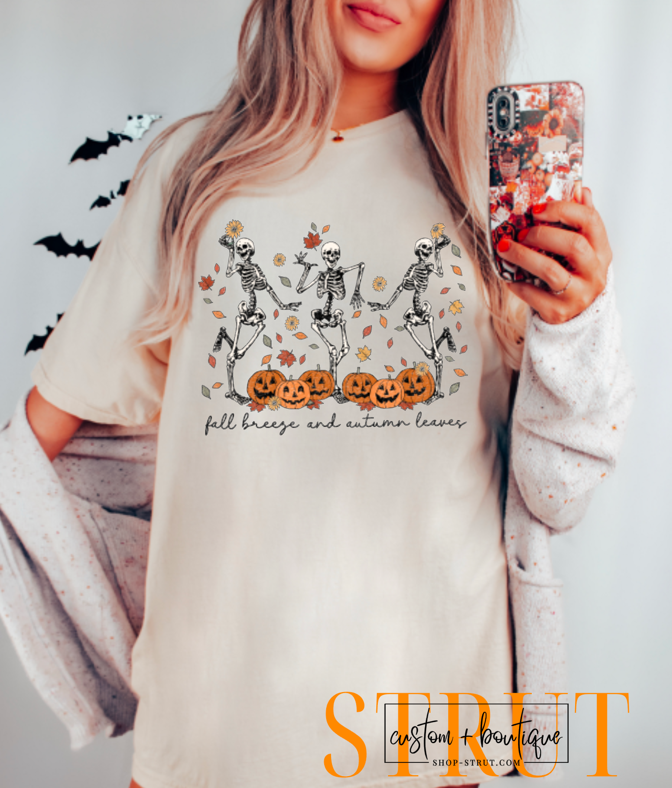 Fall Breeze And Authumn Leaves Comfort Colors Tee