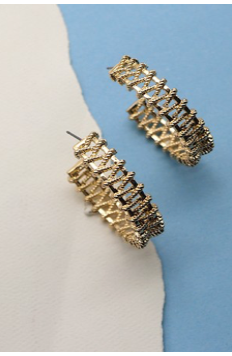 Artisanal Weave Gold Hoop Earrings