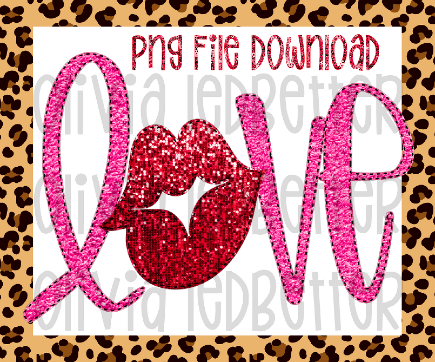 Love Faux Chenille / Glitter PNG Download