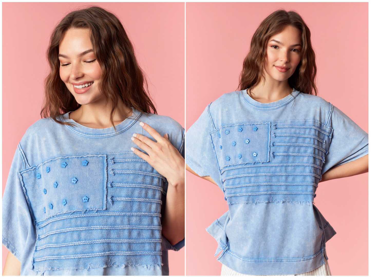 America Flag Garment Dye And Mineral Wash Tee