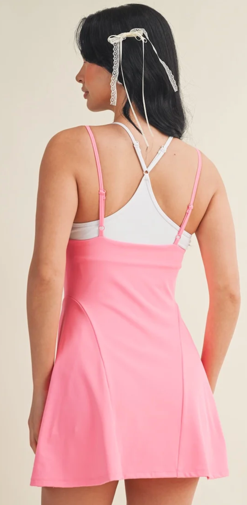 HOT PINK DOUBLE LAYERED DRESS