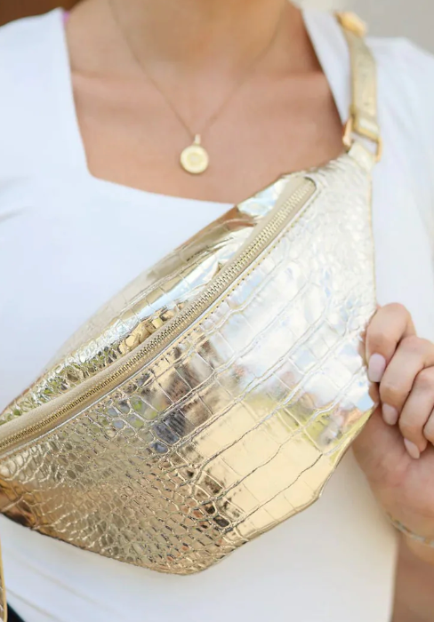 Charlotte Quilted Belt Bag 24K Gold