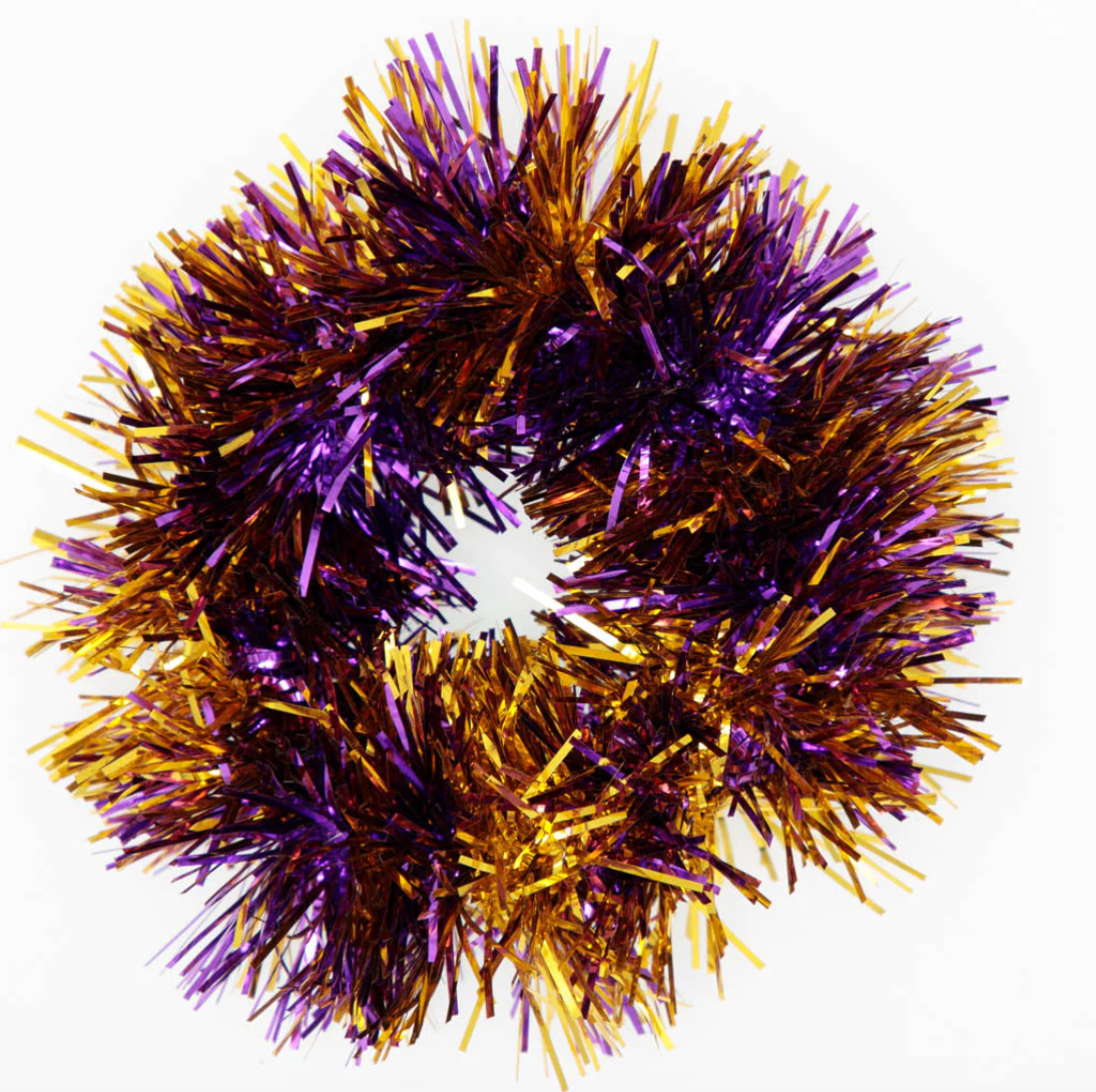 Purple and Gold Tinsel Scrunchie