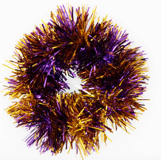 Purple and Gold Tinsel Scrunchie