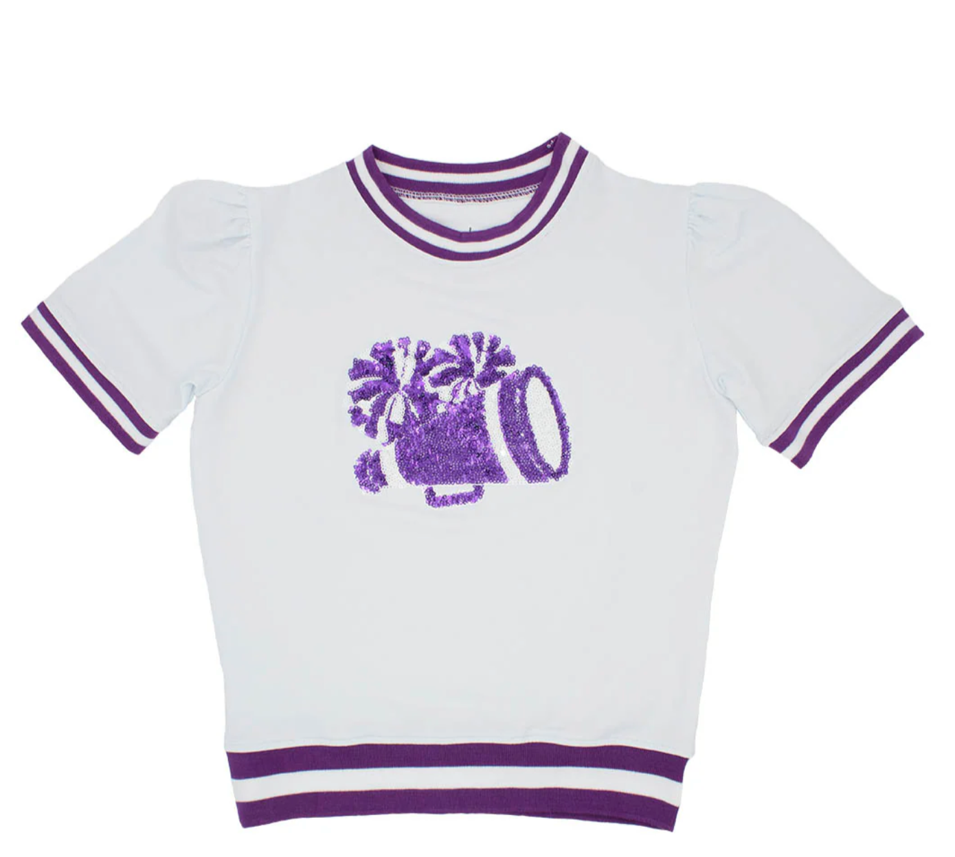 Kids Purple GAME DAY Sequin Megaphone Top