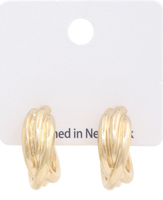 Triple Open Gold Hoops