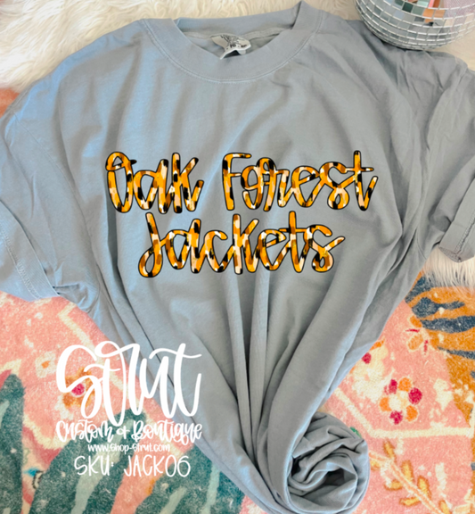 Abstract Cursive Oak Forest Jackets T-Shirt or Long Sleeve