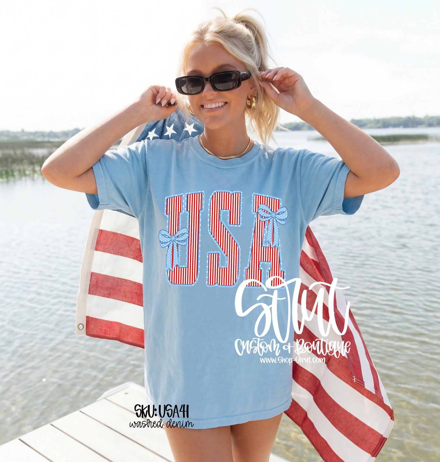 USA Bow Comfort Color Tee