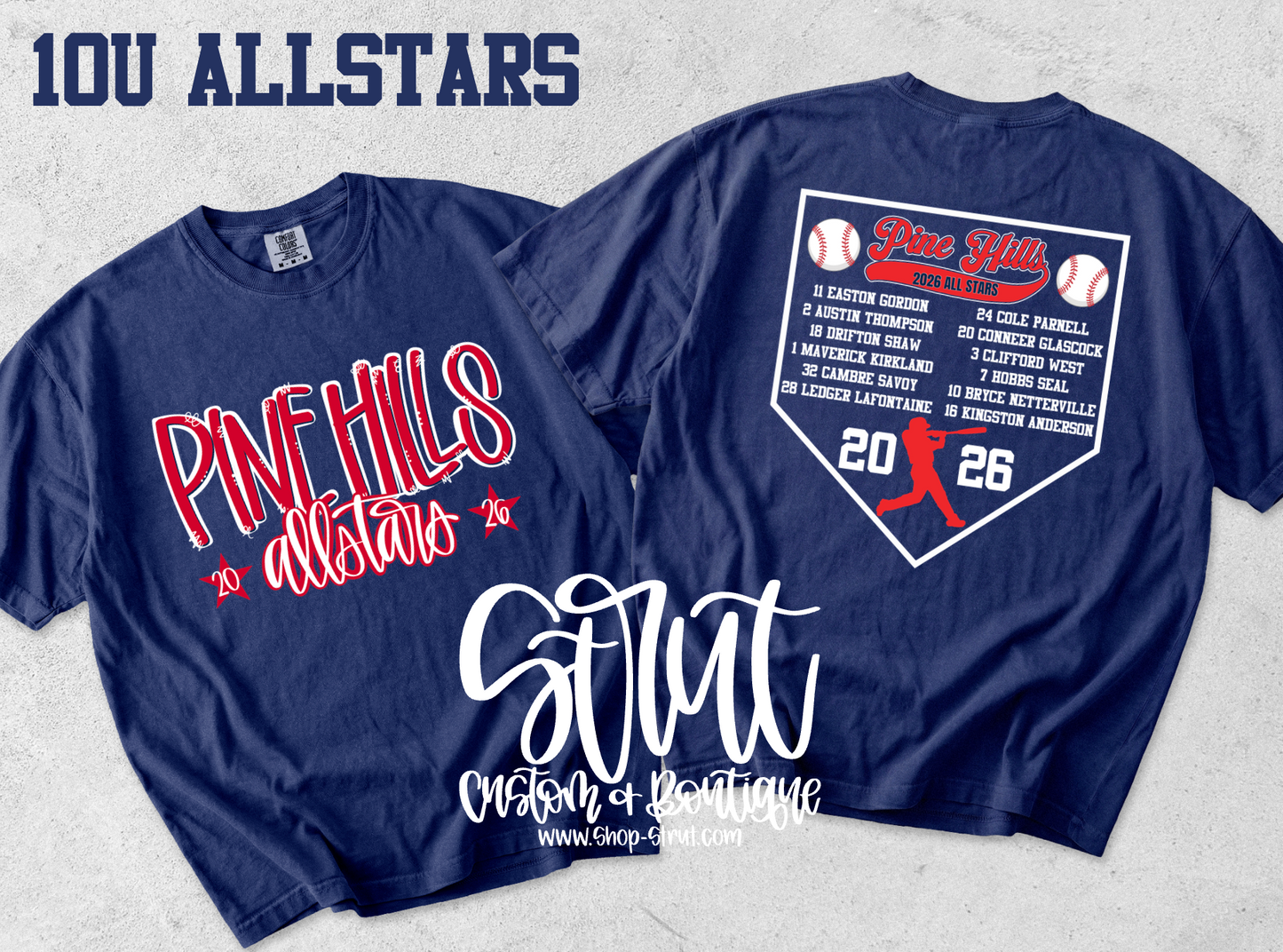 10U Pine Hills Allstars - Doodle Design
