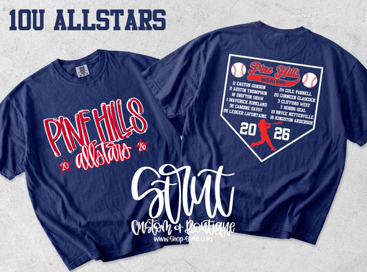 10U Pine Hills Allstars - Doodle Design