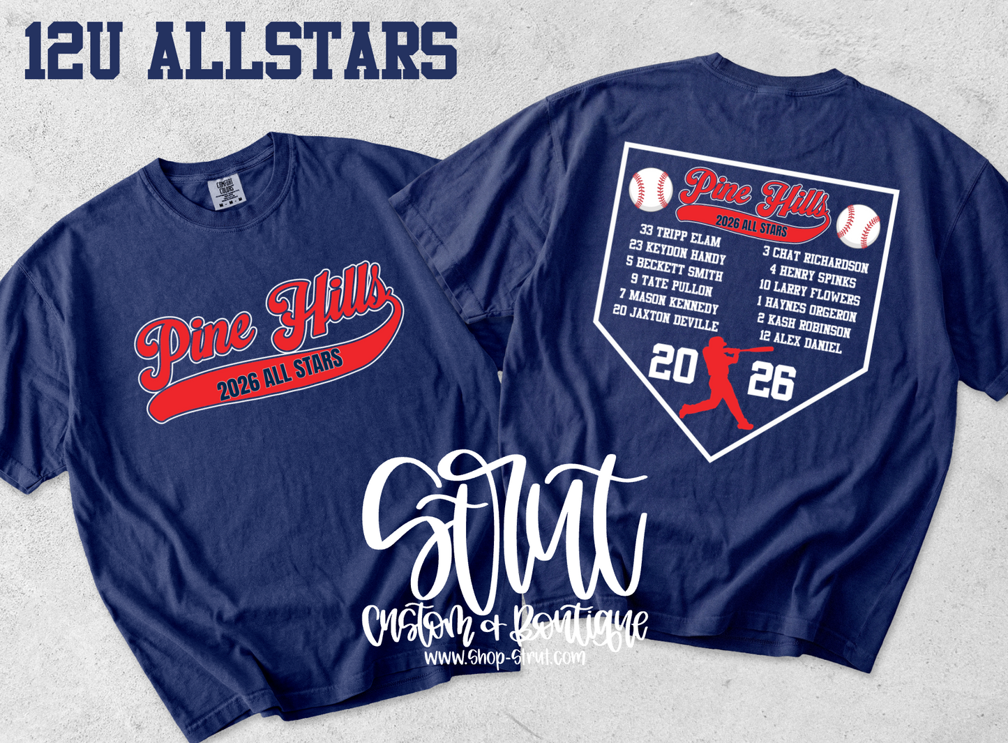 12U Pine Hills Allstars - Unisex Design