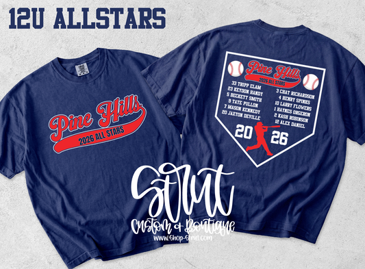 12U Pine Hills Allstars - Unisex Design