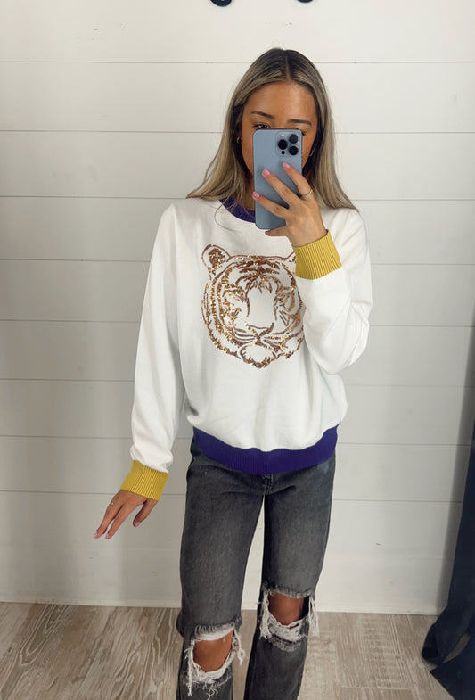 Sequin Tiger Sweater