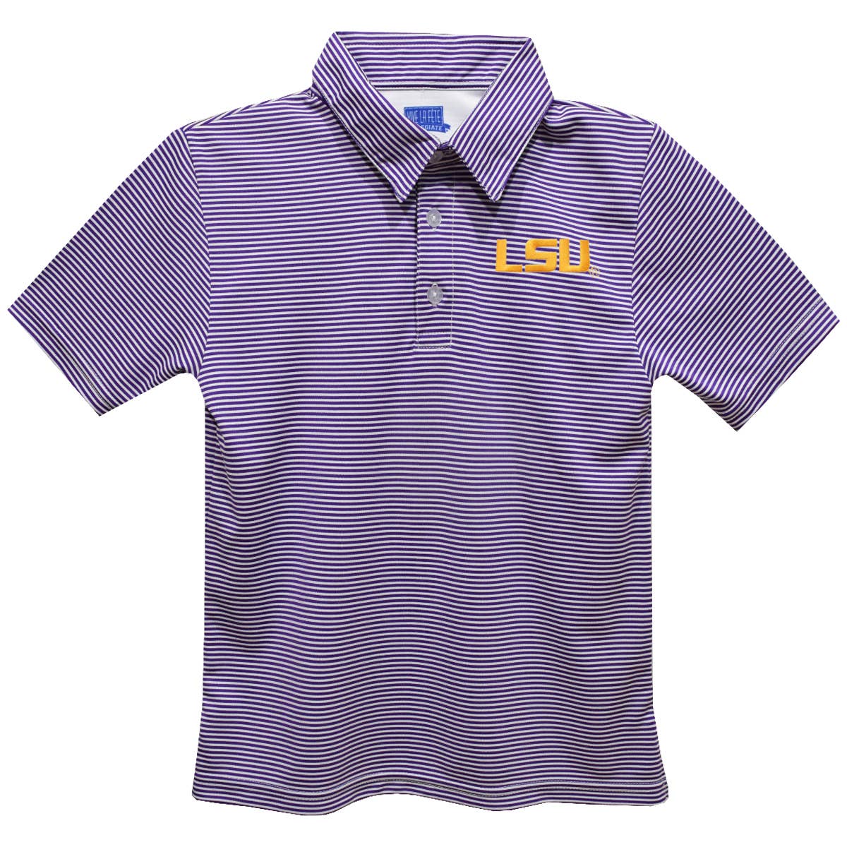LSU Embroidered Stripes Polo