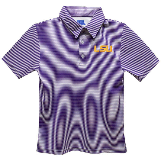 LSU Embroidered Stripes Polo